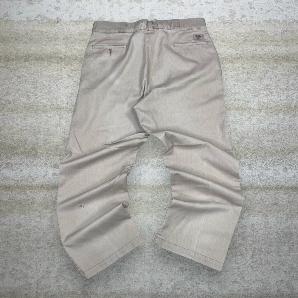 Vintage 90s Dickies Khakis Pants 36x30 Relaxed Fit Tan Cotton Made in USA